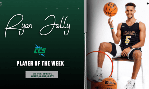Ryan Jolly Named CCS Player of the Week for Third Time This Season
